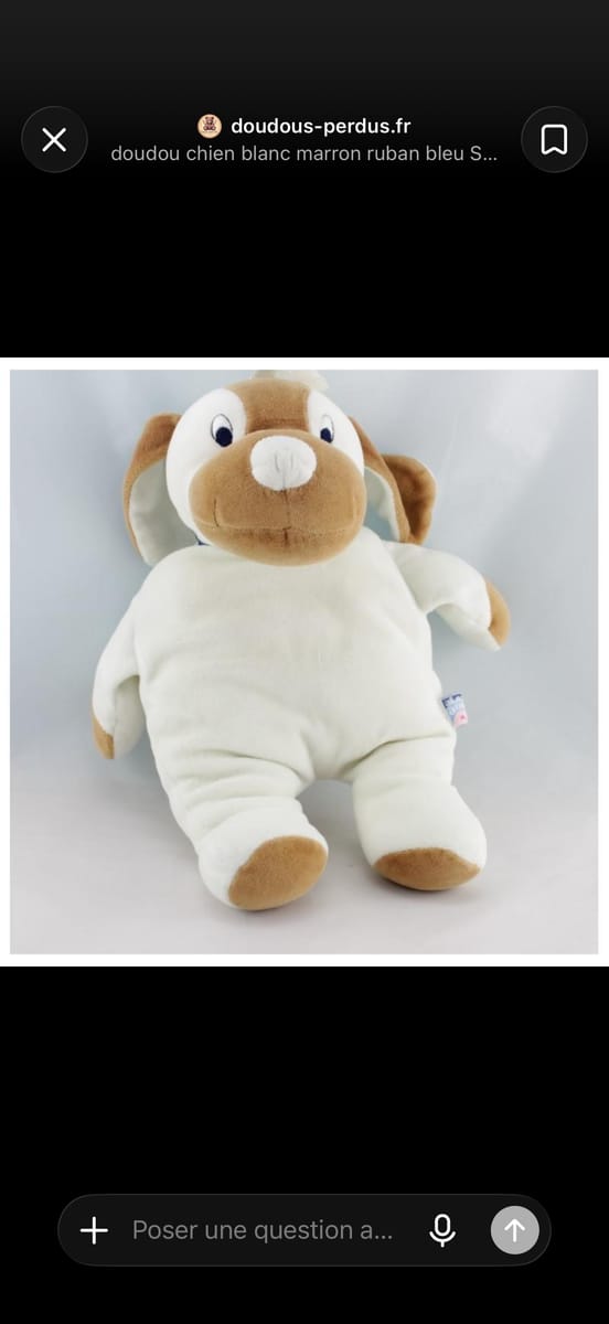 Doudou chien sucre d’orge