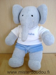 Lansay Babar Gris short bleu tshirt blanc brodé alexandre - Très bon état