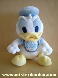 Disney Canard Blanc bleu jaune bavoir baby donald - Très bon état