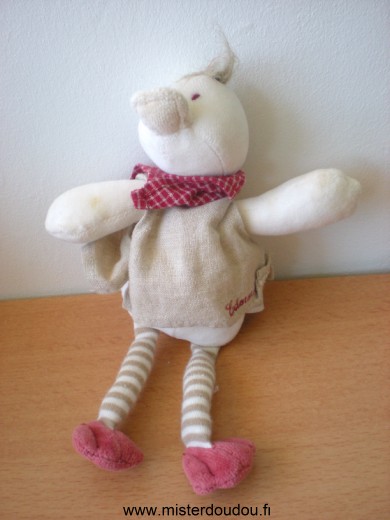 Moulin roty Canard Edouard ecru beige rouge - Très bon état