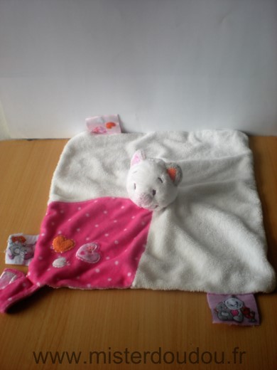 Noukie s Chat Blanc rose pois coeurs - Très bon état