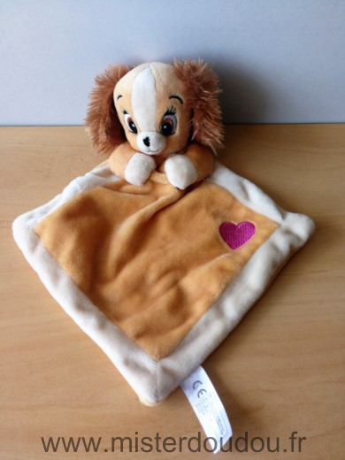 Disney Chien Beige coeur rose la belle et le clochard - Très bon état