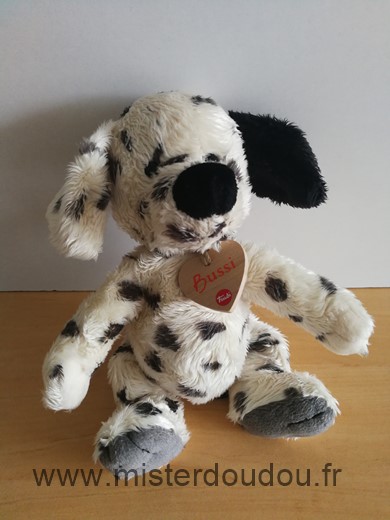Trudi Chien Dalmatien bussi blanc creme taches grises - Très bon état