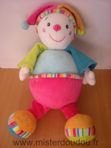 Baby sun Clown Lutin bleu rose - Très bon état