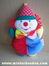 Corolle Clown Bleu rouge vert jaune - Très bon état