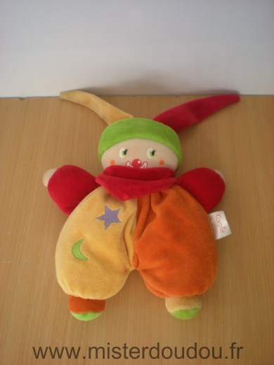 Corolle Clown Jaune orange rouge - Très bon état