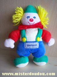 Nounours Clown Bleu vert rouge blanc - Très bon état