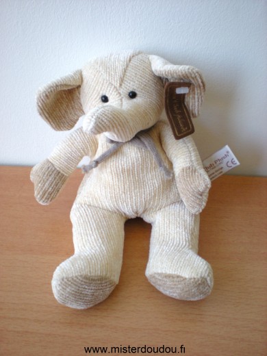 Anna club plush Eléphant Tissus tricot beige marron - Neuf