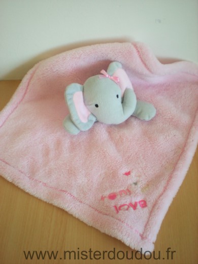 Baby gear Eléphant Gris couverture polaire rose tons of love - Très bon état