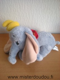 Disney Eléphant Dumbo gris col eouge chapeau jaune - Très bon état