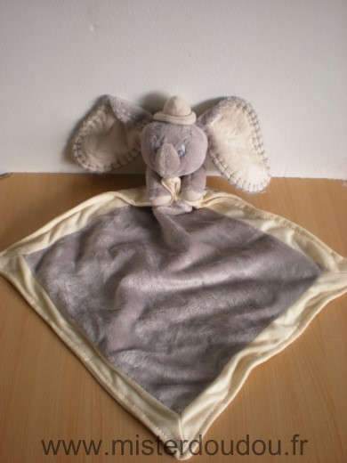 Disney Eléphant Dumbo gris mouchoir gris liseret jaune - Très bon état