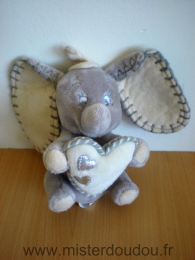 Disney Eléphant Dumbo gris tenant coeur - Très bon état