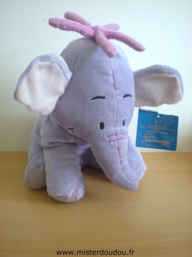 Disney Eléphant Efelant lumpy mauve assis - Neuf