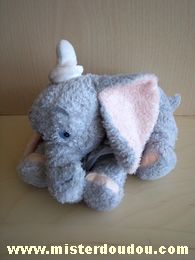 Disney Eléphant Gris rose colerette grise et blanche - Très bon état