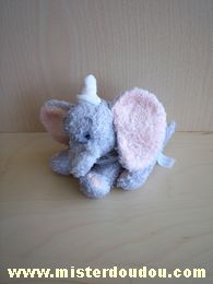 Disney Eléphant Gris rose colerette grise et blanche - Très bon état