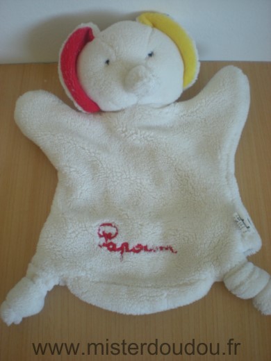 Fleurus presse Eléphant Papoum blanc rouge jaune - Très bon état