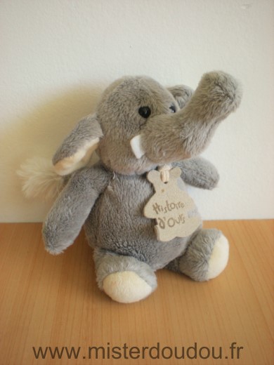 Histoire d ours Eléphant Gris blanc - Très bon état
