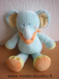 Kiabi baby Eléphant Bleu vert foulard orange - Très bon état