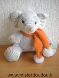 Marque Inconnue Eléphant Gris écharpe orange - Très bon état