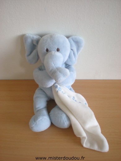 Maxita Eléphant Bleu mouchoir blanc - Très bon état
