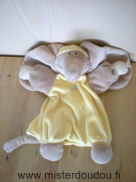 Noukie s Eléphant Beige jaune avec un palimier brodé - Très bon état