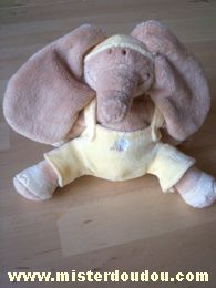 Noukie s Eléphant Marron salopette jaune - Très bon état