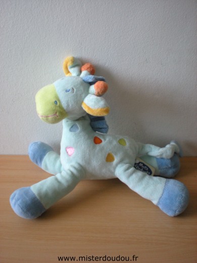 Mots d enfants Girafe Bleu vert - Très bon état