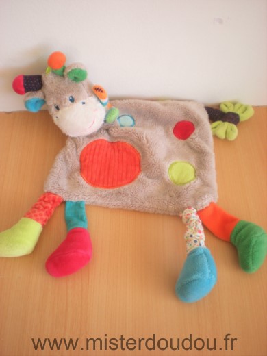 Nicotoy Girafe Gris ronds orange rouge vert beu - Très bon état