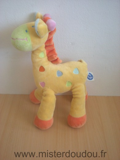 Mots d enfants Girafe Jaune orange vert taches multicolore - Très bon état