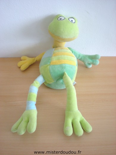 Jellycat Grenouille Vert jaune bleu - Très bon état