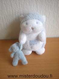 Tartine et chocolat Hérisson Blanc bleu doudou bleu - Très bon état