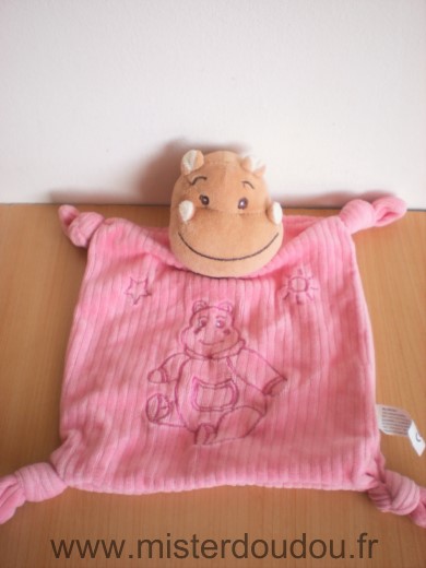 Jja Hippopotame Beige rose broderie etoile lune hippopotame - Très bon état