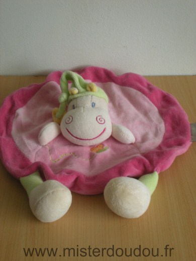 Nattou Hippopotame Rose bonnet vert - Très bon état