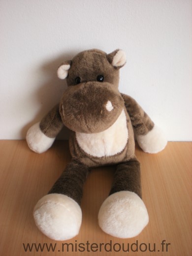 Nicotoy Hippopotame Marron blanc - Très bon état