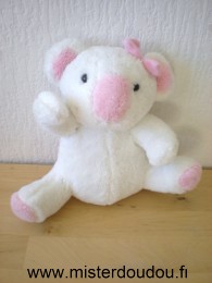 Bébisol Koala Blanc rose noeud rose - Bon état