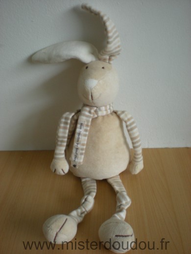 Bout chou Lapin Beige ecru rayures - Très bon état