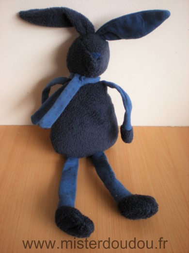 Bout chou Lapin Bleu marine et bleu motifs etoiles - Très bon état