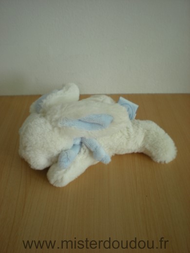 Doudou et compagnie Lapin Blanc bleu - Très bon état