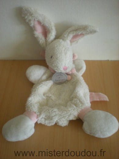 Doudou et compagnie Lapin Blanc rose - Bon état