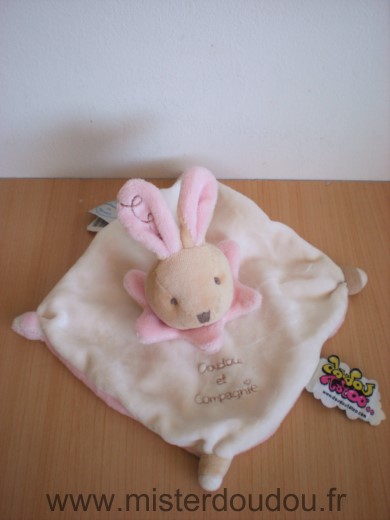 Doudou et compagnie Lapin Blanc rose - Très bon état