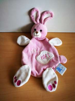 Eveil et tendresse Lapin Rose blanc nif nif - Très bon état