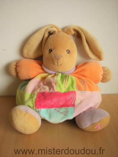 Kaloo Lapin Beige orange bleu rose 123 - Bon état