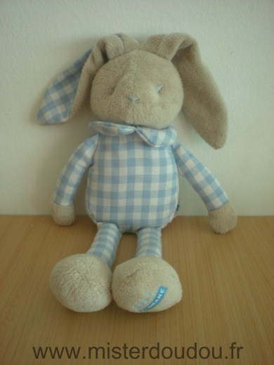Klorane Lapin Beige carreaux bleu blanc - Très bon état