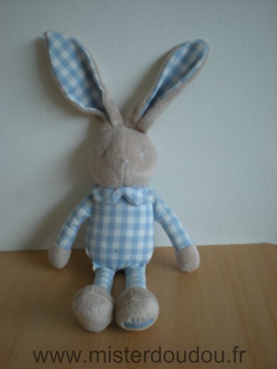 Klorane Lapin Beige carreaux vichy bleu blanc - Très bon état