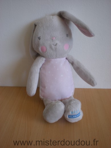 Klorane Lapin Gris rose etoiles - Très bon état