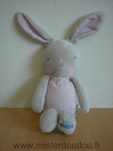 Klorane Lapin Gris rose etoiles blanches - Très bon état
