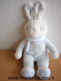 Klorane Lapin Rayé bleu blanc echarpe bleue - Très bon état