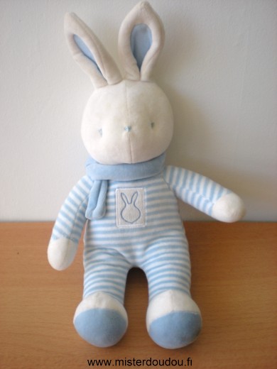 Klorane Lapin Rayé bleu blanc echarpe bleue - Très bon état
