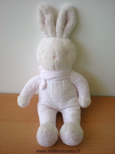 Klorane Lapin Rose blanc rayé echarpe rose - Très bon état