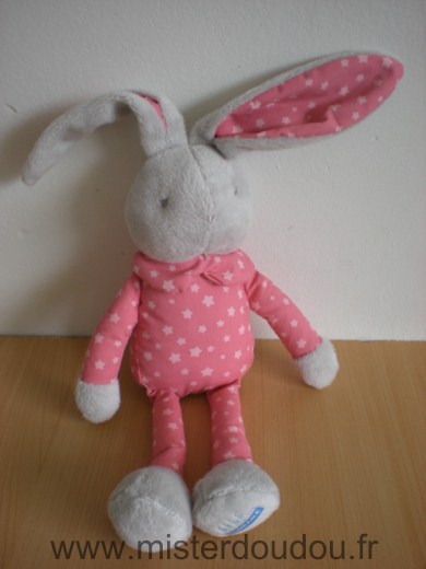 Klorane Lapin Rose gris etoiles - Très bon état